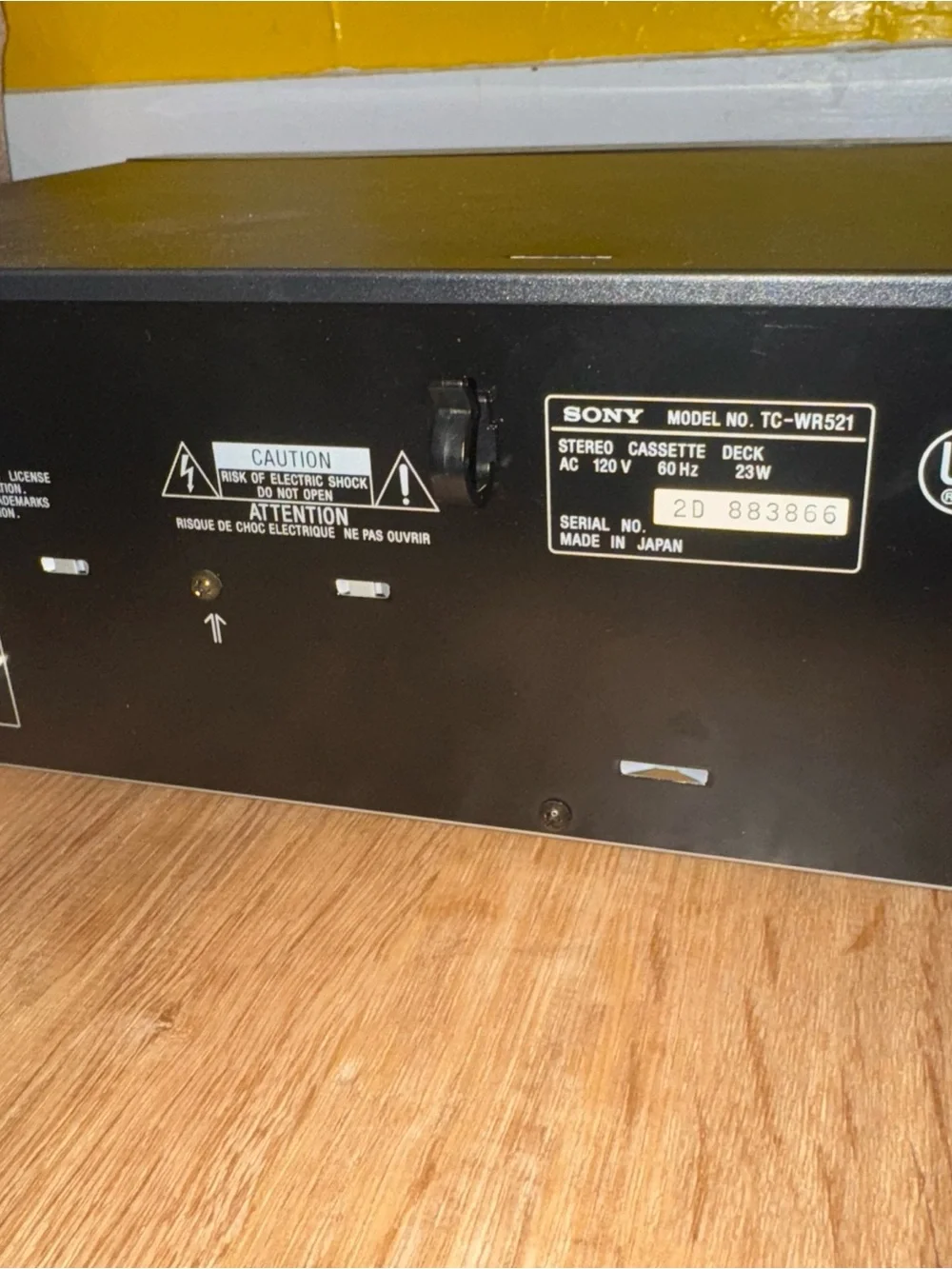 Sony Stereo Cassette Deck TC-WR521 Turns On Untested needs Speakers to hear Turn